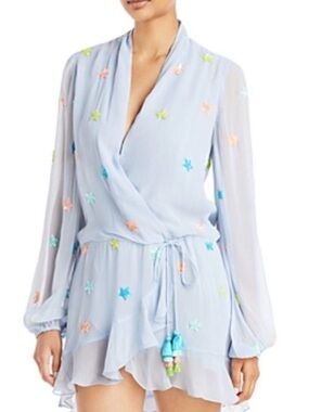 Rococo Sand Blue Star Mini Dress BNWT Size S Flowy Boho Chic